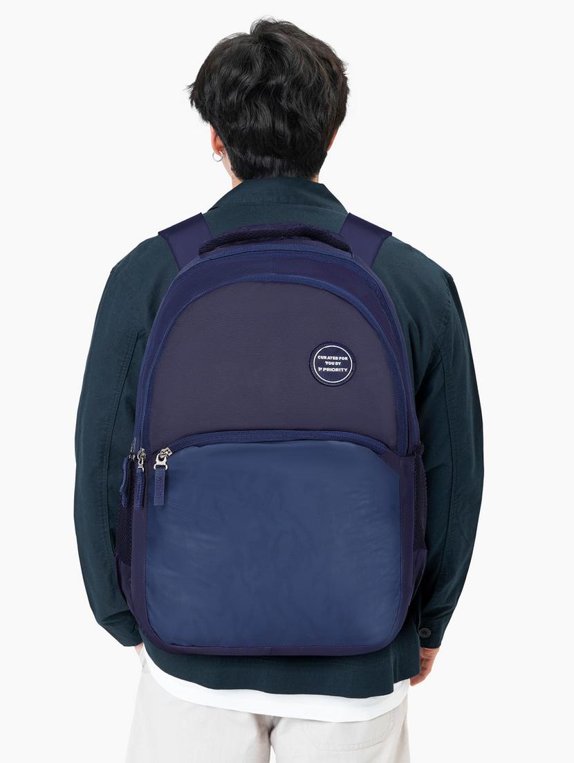 men navy blue adjustable straps backpack - 21617534 - Standard Image - 4