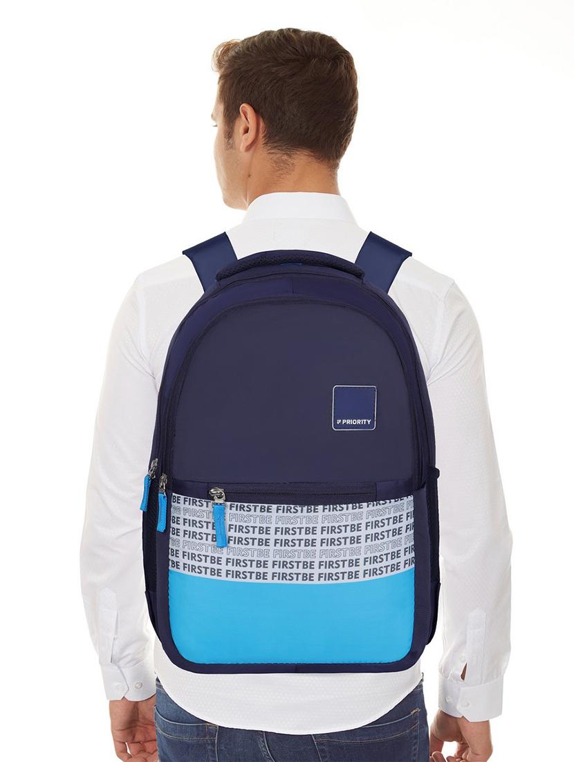 men navy blue adjustable straps backpack - 21617542 - Standard Image - 4