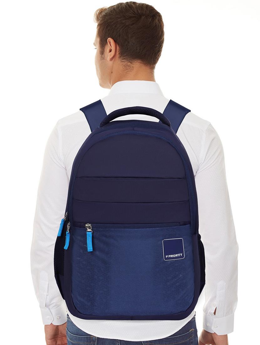 men navy blue adjustable straps backpack - 21617546 - Standard Image - 4