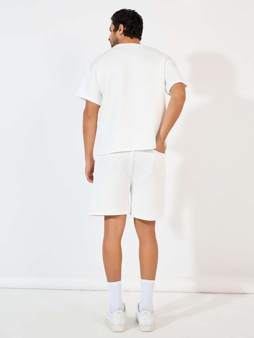 men self design round neck co-ord sets - 21618064 - Standard Image - 1