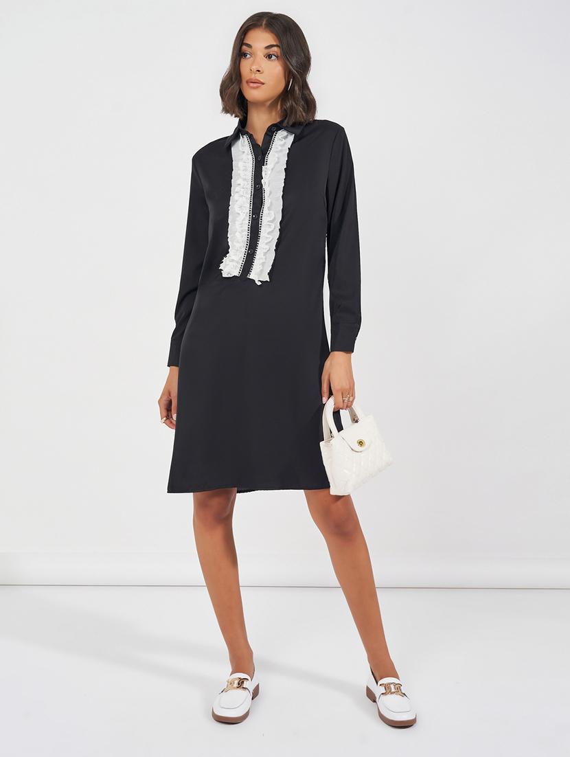 women black solid sheath dress - 21618090 -  Standard Image - 1