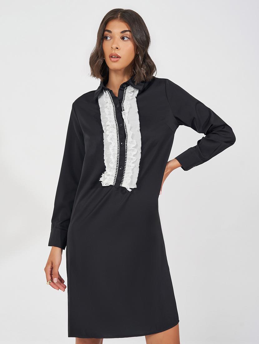women black solid sheath dress - 21618090 - Standard Image - 4