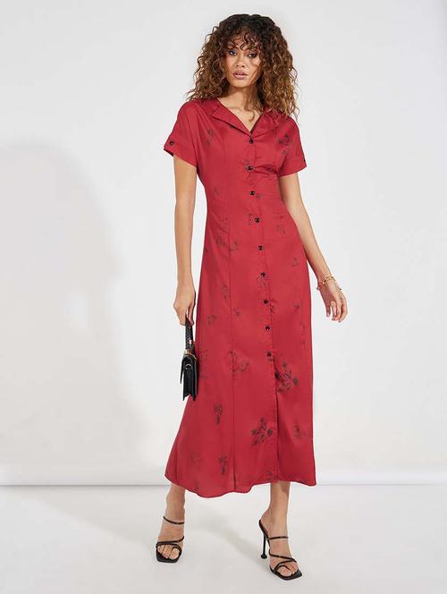 women red printed shirt dress - 21618100 - Standard Image - 0