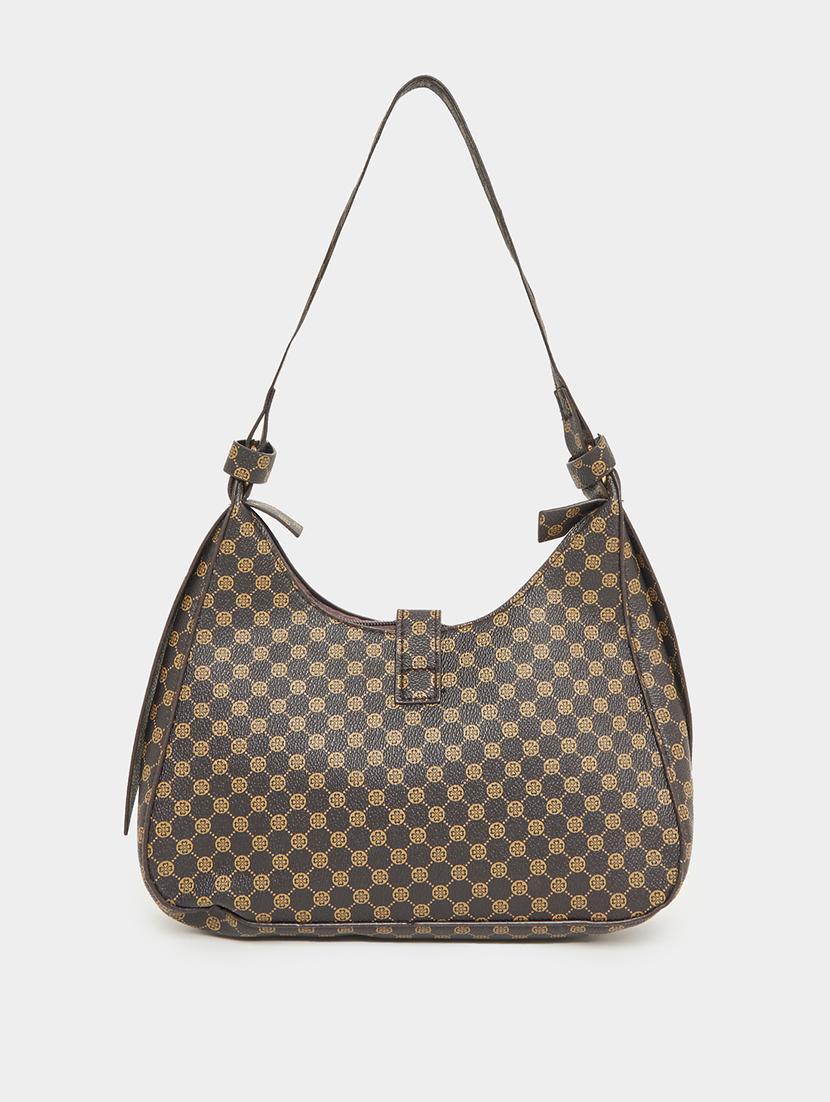 women brown geometric printed handbag - 21618116 - Standard Image - 1
