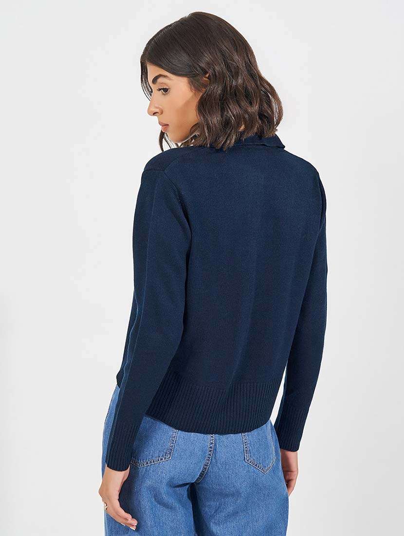 women long sleeve solid pullover - 21618120 -  Standard Image - 1