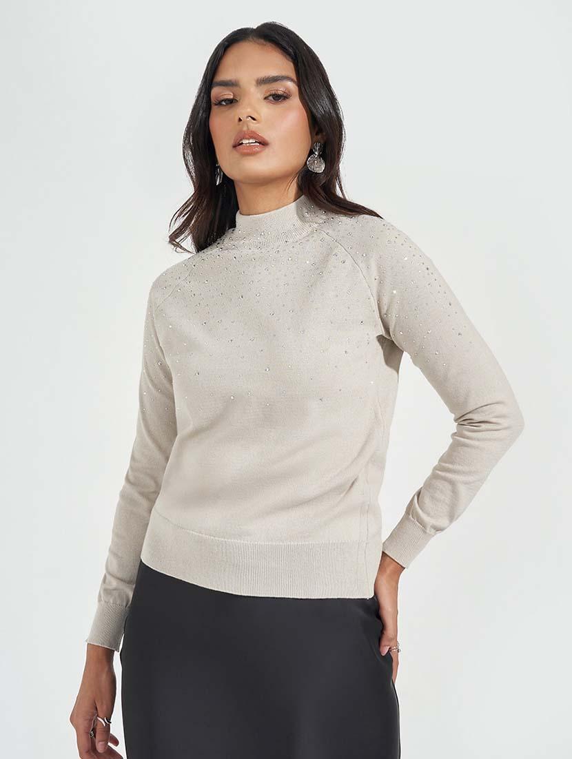 women self design long sleeve pullover - 21618134 - Zoom Image - 0