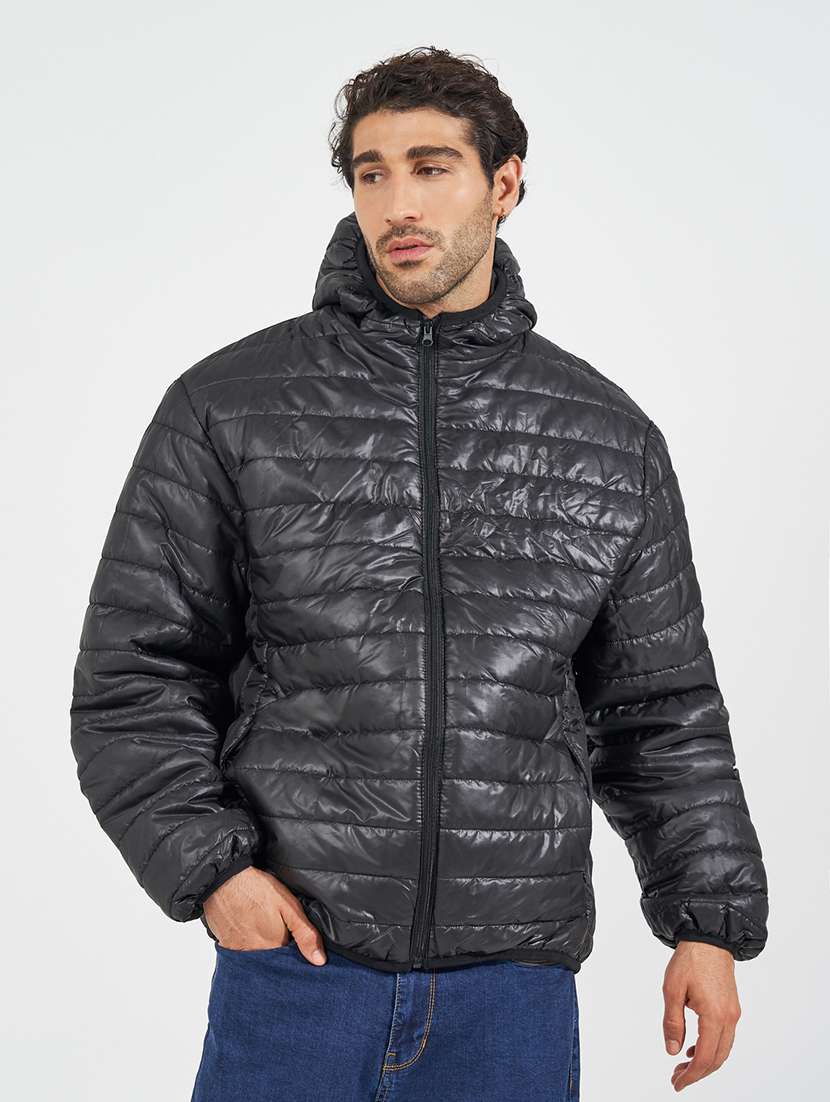 men black long sleeve quilted jacket - 21618145 -  Standard Image - 1