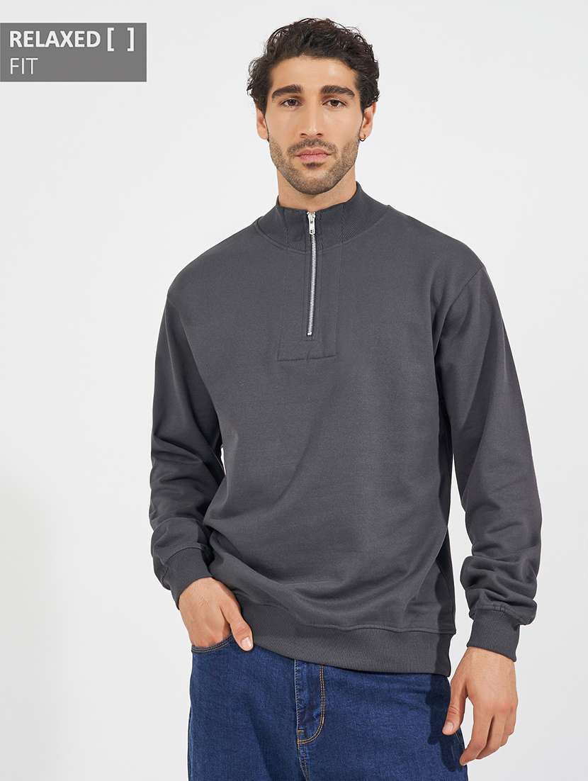 men solid long sleeve sweatshirt