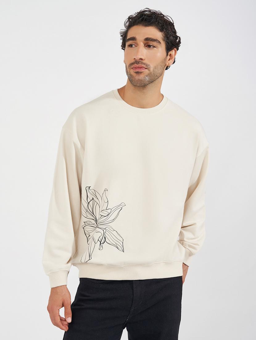 men placement print long sleeve sweatshirt - 21618165 - Zoom Image - 0