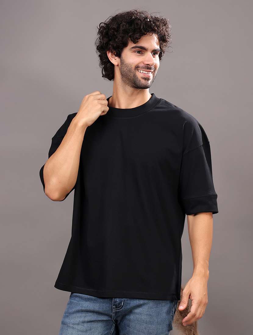 men solid short sleeve oversized t-shirt