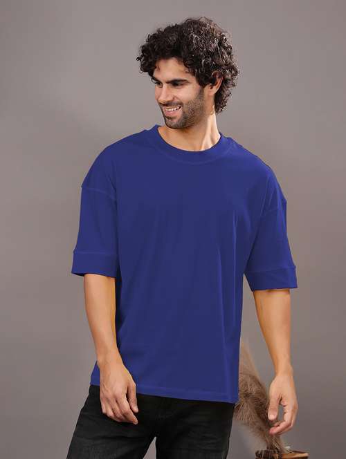 men solid short sleeve oversized t-shirt
