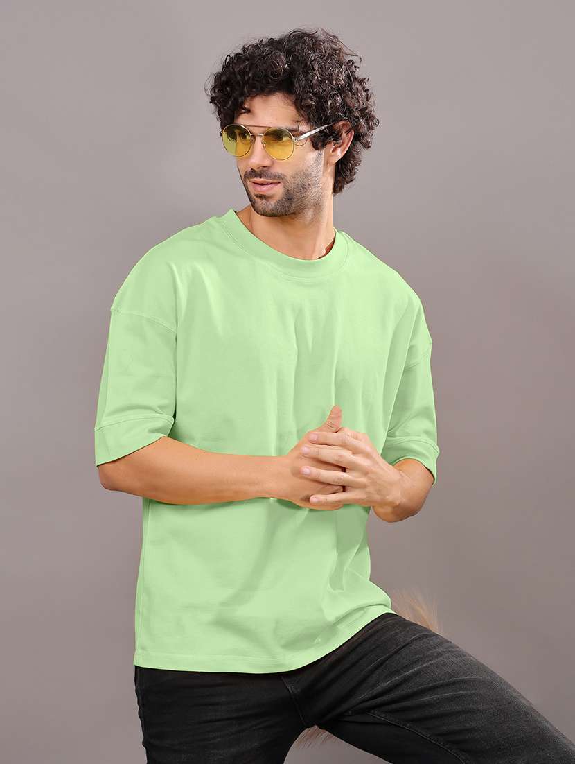 men solid short sleeve oversized t-shirt - 21618362 - Standard Image - 1