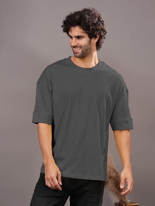 men solid short sleeve oversized t-shirt - 21618364 -  Standard Image - 0