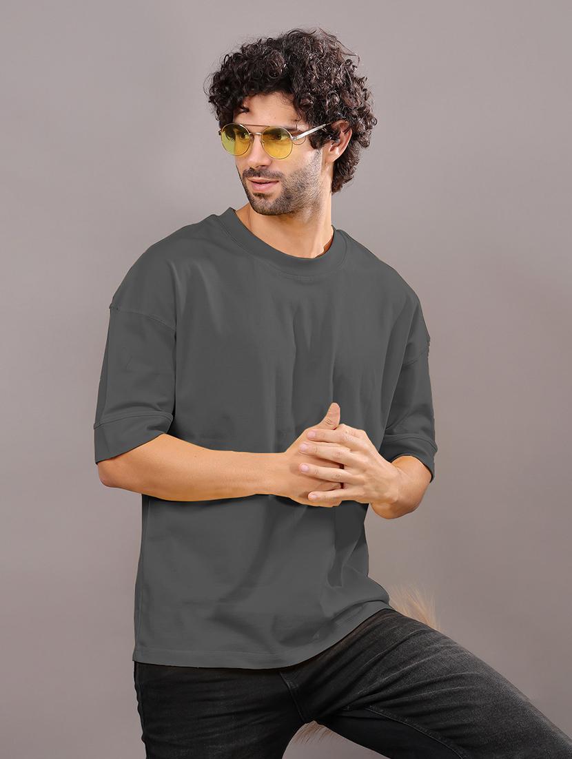 men solid short sleeve oversized t-shirt - 21618364 -  Standard Image - 1