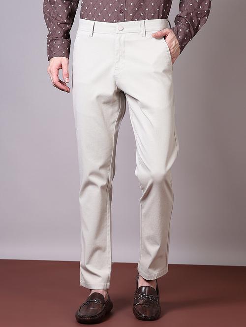 men solid mid rise chinos trouser - 21618701 -  Standard Image - 0