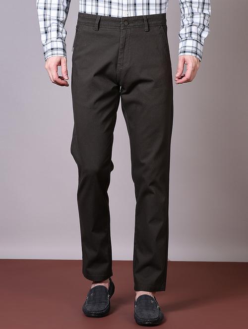 men solid mid rise chinos trouser - 21618702 -  Standard Image - 0