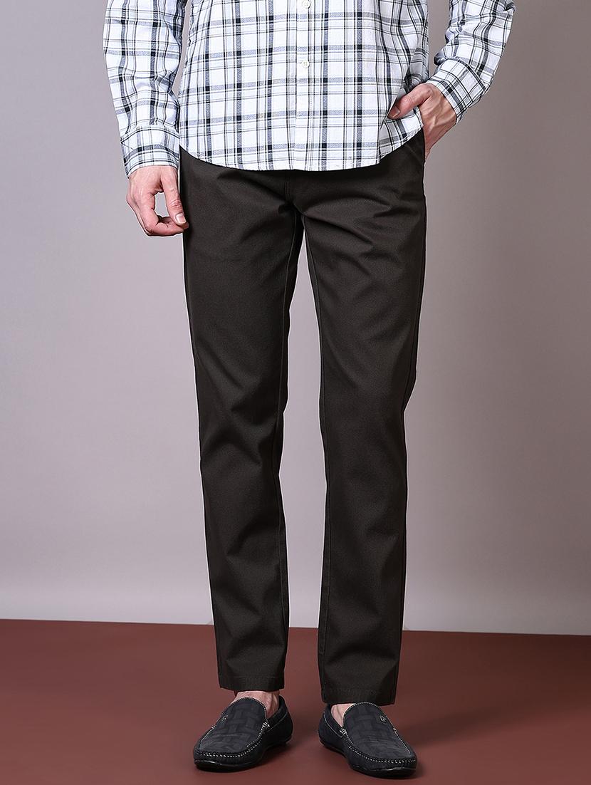 men solid mid rise chinos trouser - 21618702 - Standard Image - 1