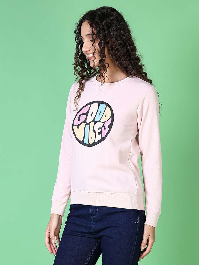 women front print long sleeve sweatshirt - 21618742 -  Standard Image - 1