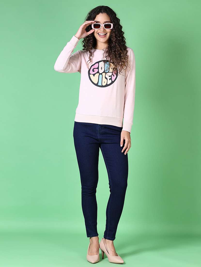 women front print long sleeve sweatshirt - 21618742 -  Standard Image - 4