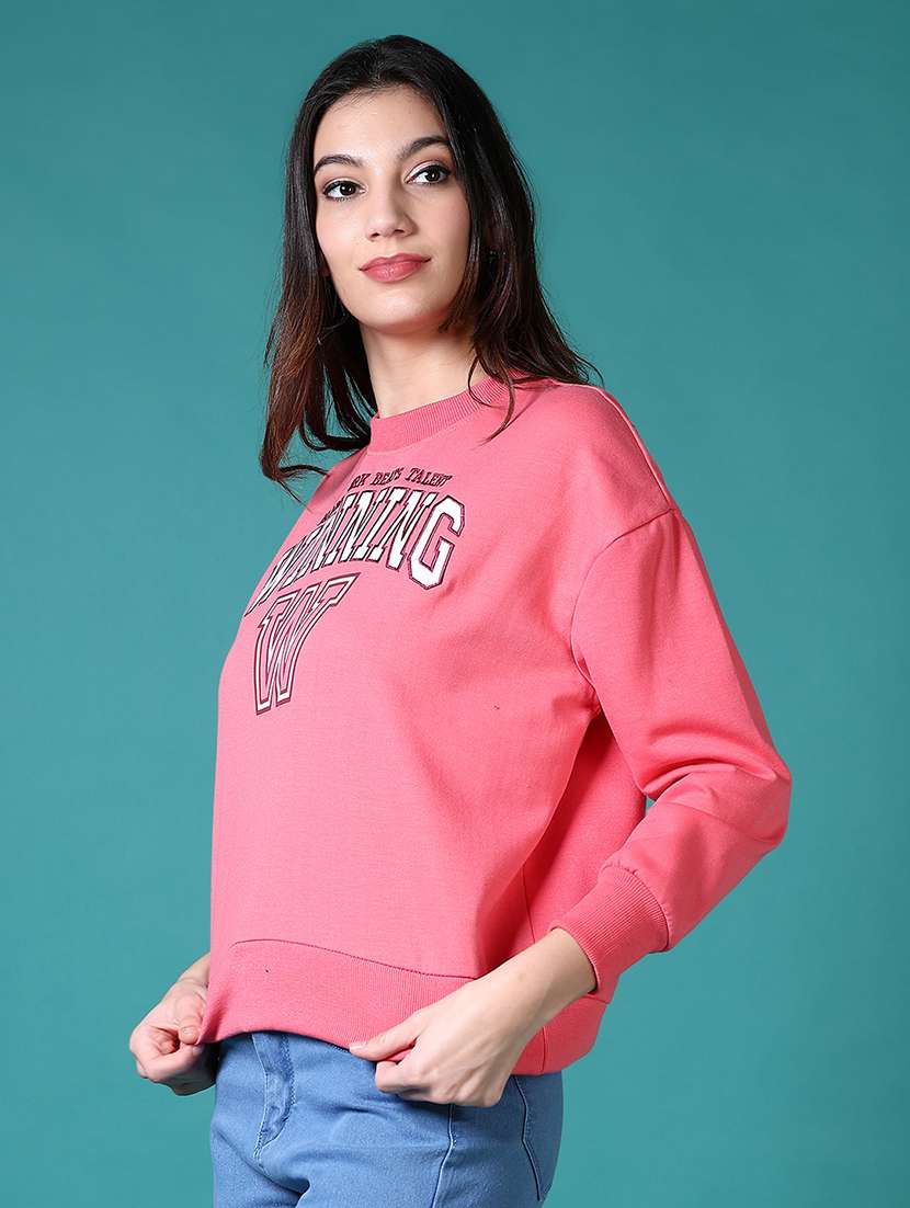 women front print long sleeve sweatshirt - 21618756 -  Standard Image - 1