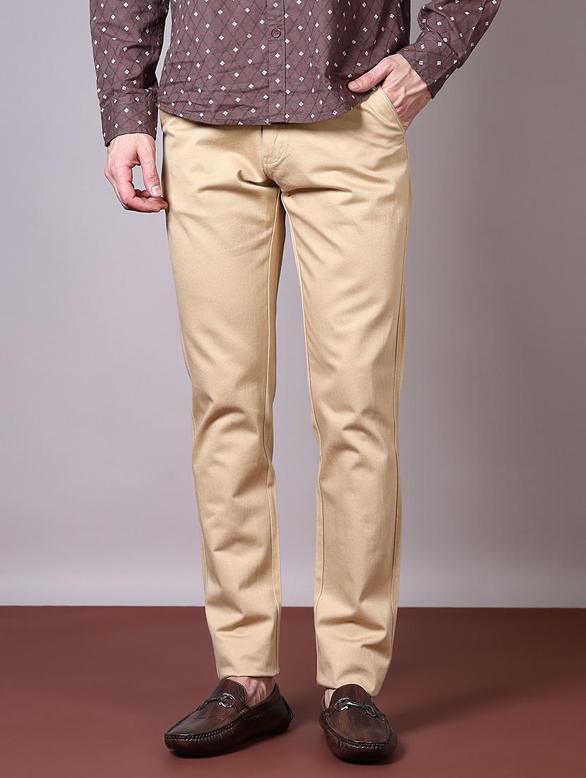 men solid mid rise chinos trouser - 21618781 - Standard Image - 1