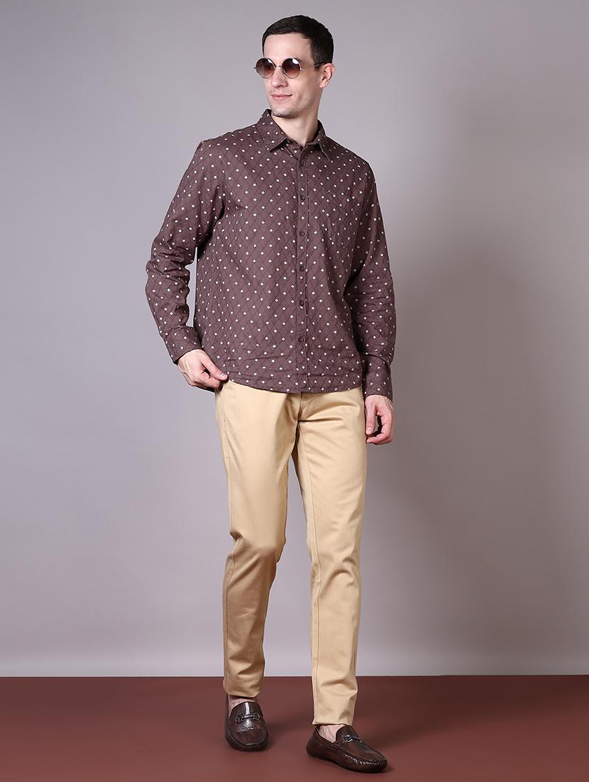 men solid mid rise chinos trouser - 21618781 - Standard Image - 4
