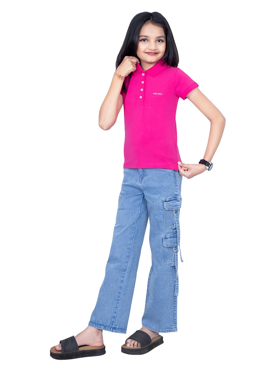 girls solid short sleeves polo t-shirt - 21618876 - Standard Image - 4