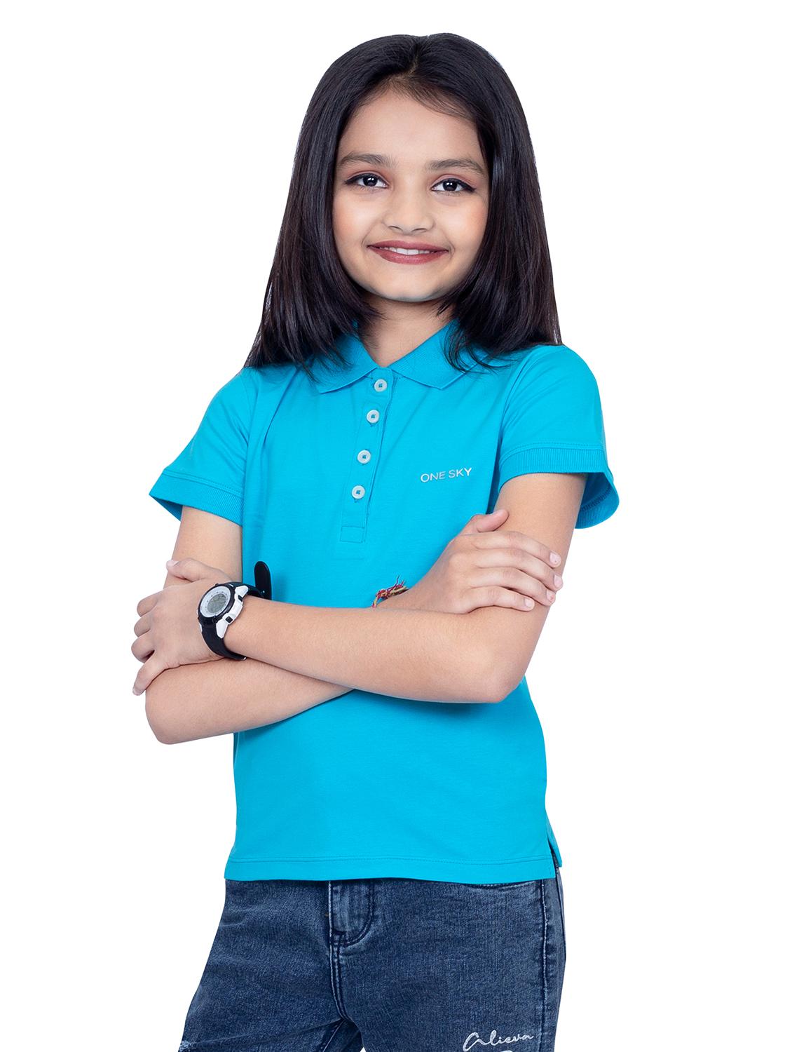 girls solid short sleeves polo t-shirt - 21618878 - Standard Image - 1