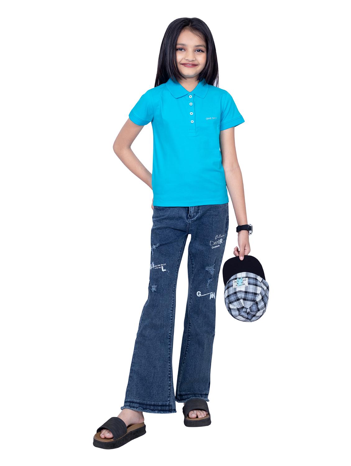 girls solid short sleeves polo t-shirt - 21618878 - Standard Image - 4