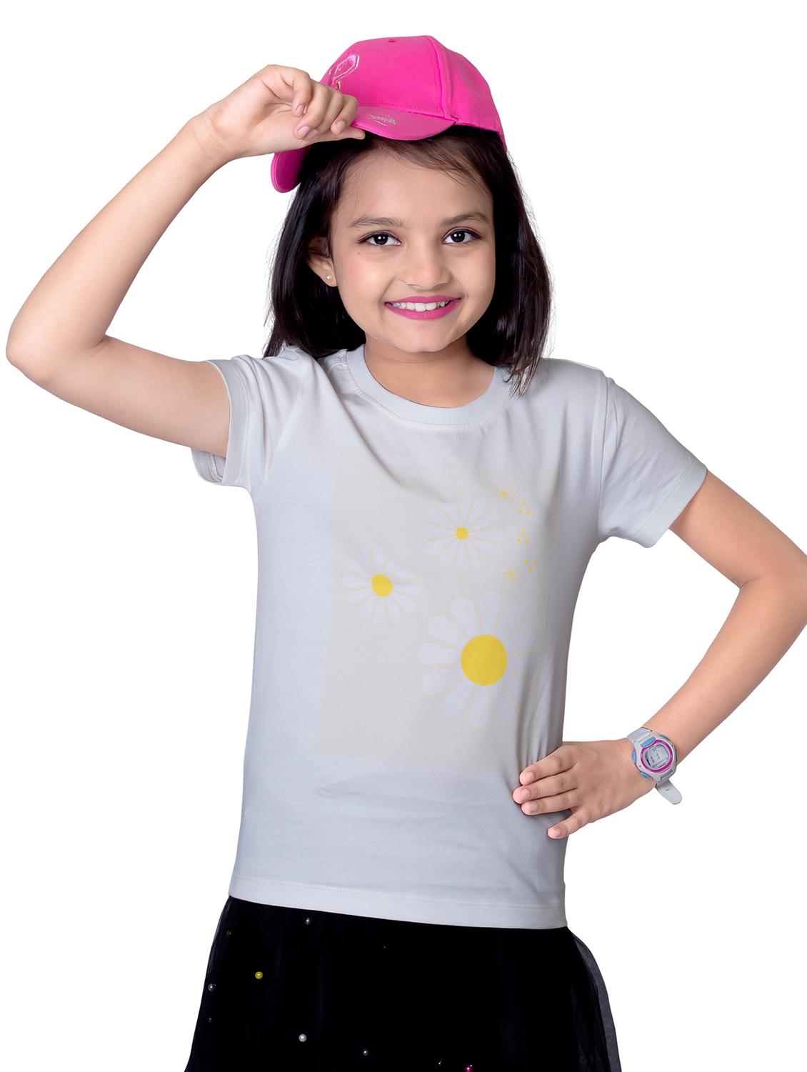 girls round neck printed short sleeves t-shirt - 21618886 -  Standard Image - 1