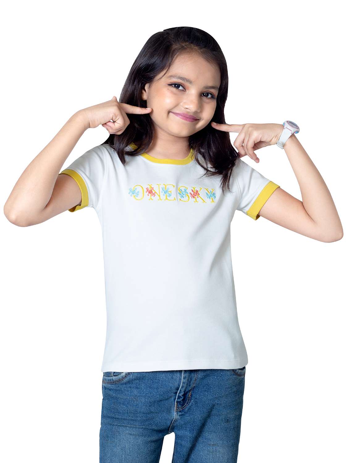 girls round neck printed short sleeves t-shirt - 21618894 -  Standard Image - 1
