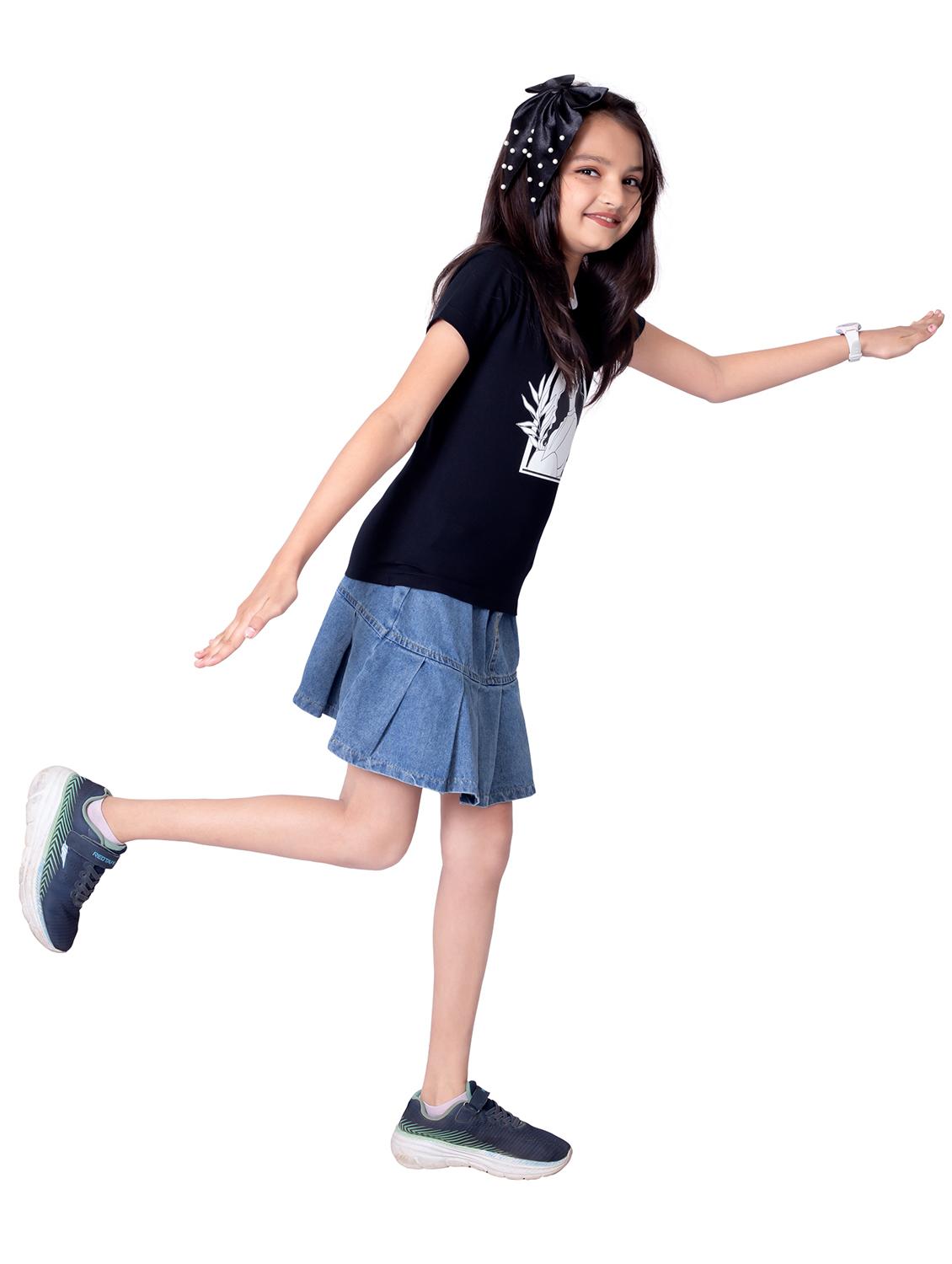 girls round neck printed short sleeves t-shirt - 21618896 - Standard Image - 4