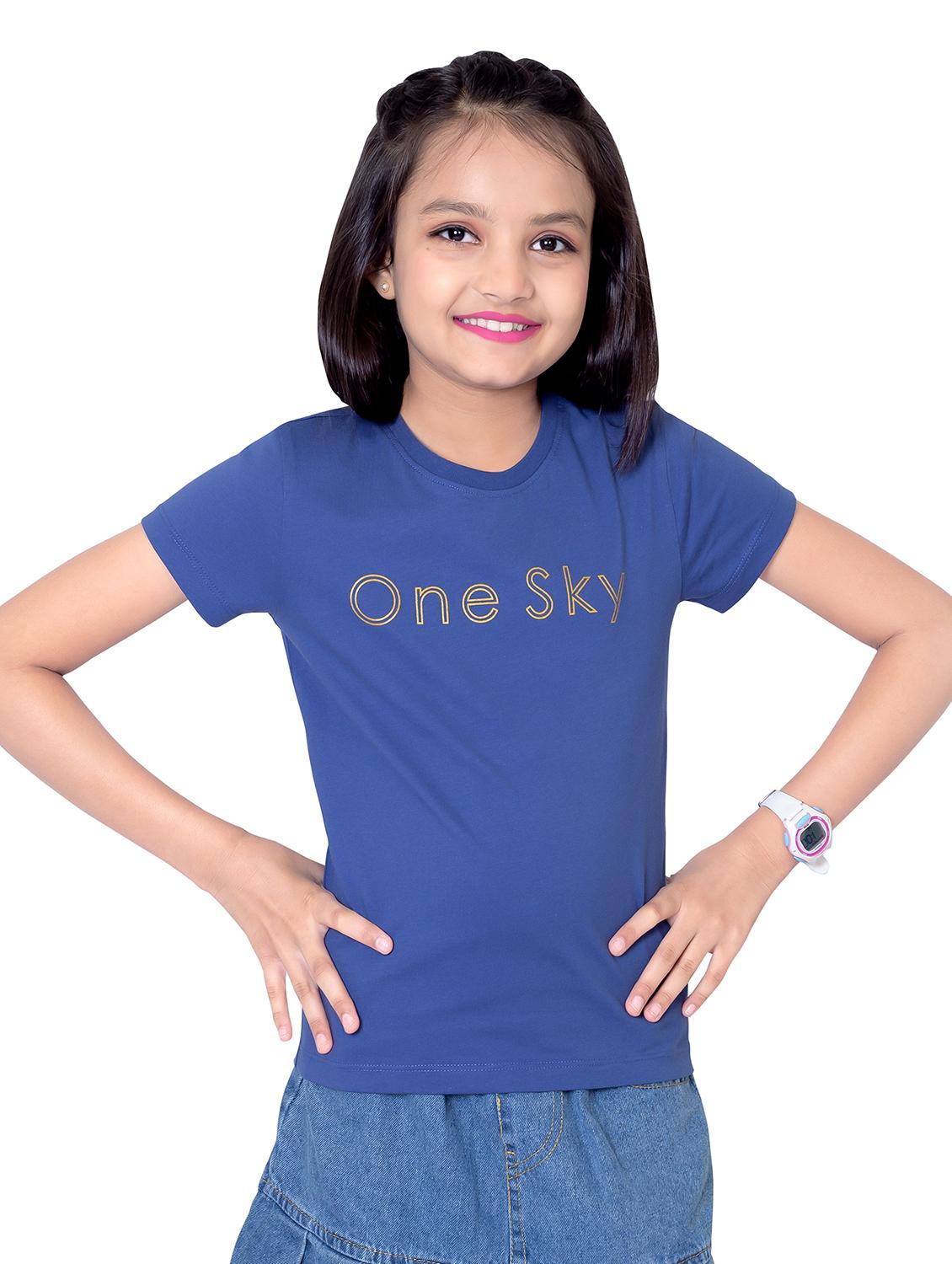 girls round neck printed short sleeves t-shirt - 21618898 - Standard Image - 1