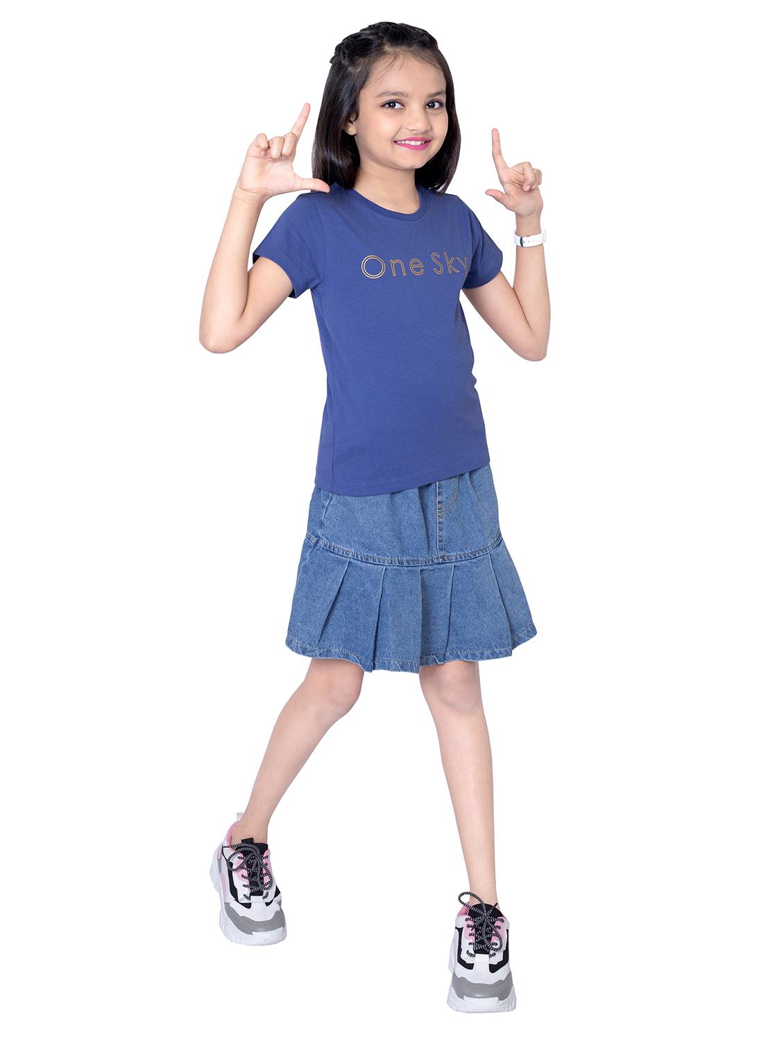 girls round neck printed short sleeves t-shirt - 21618898 - Standard Image - 4