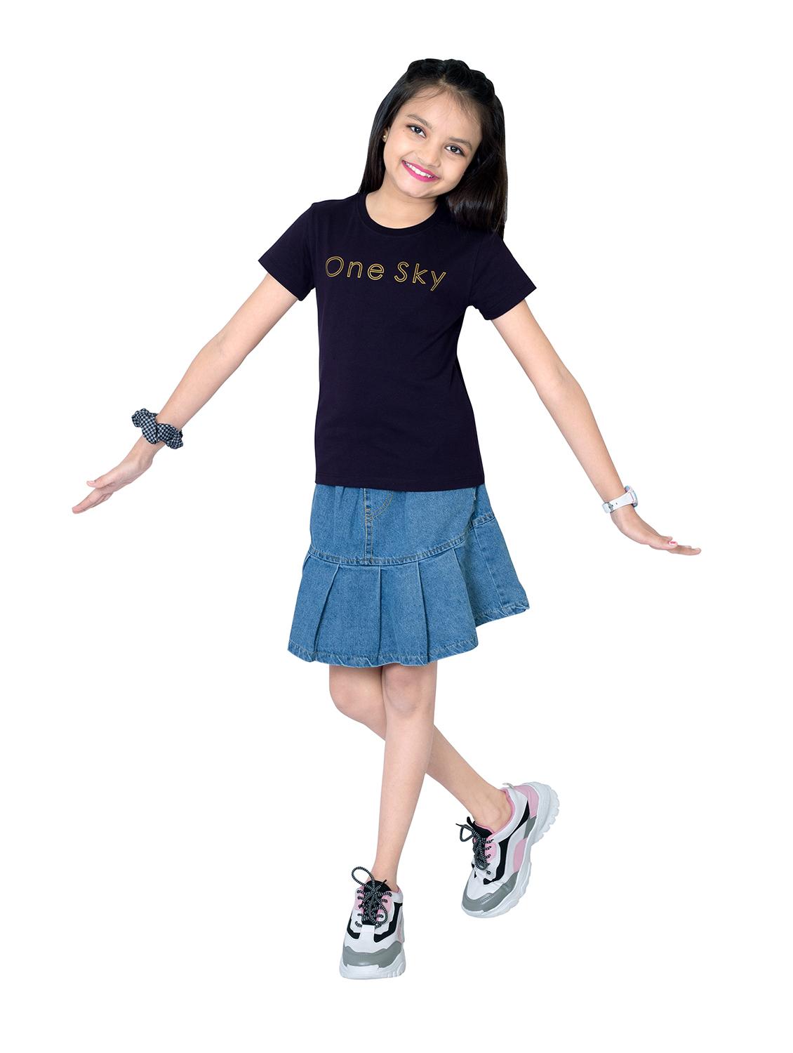 girls round neck printed short sleeves t-shirt - 21618899 - Standard Image - 4