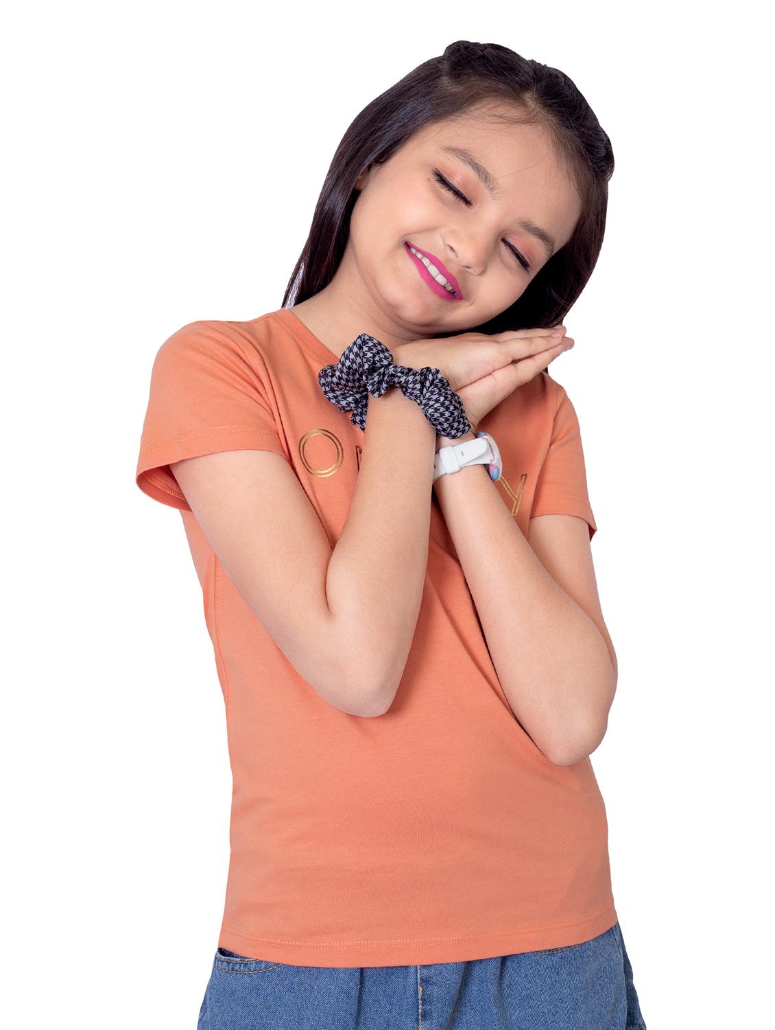 girls round neck printed short sleeves t-shirt - 21618901 -  Standard Image - 1
