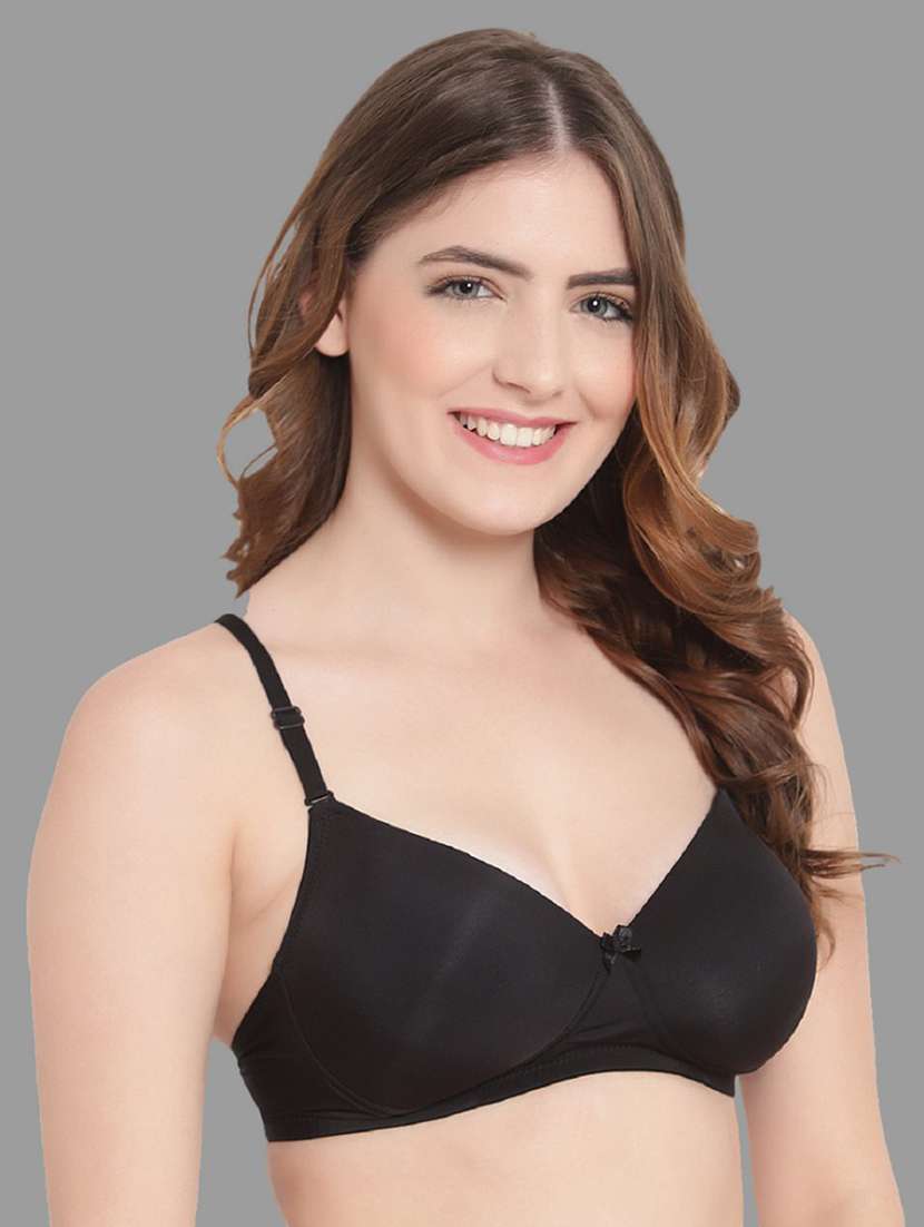 women solid lightly padded regular bra - 21618939 - Standard Image - 1