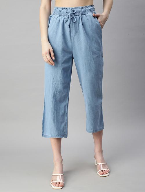 women solid calf length palazzo - 21619624 -  Standard Image - 0