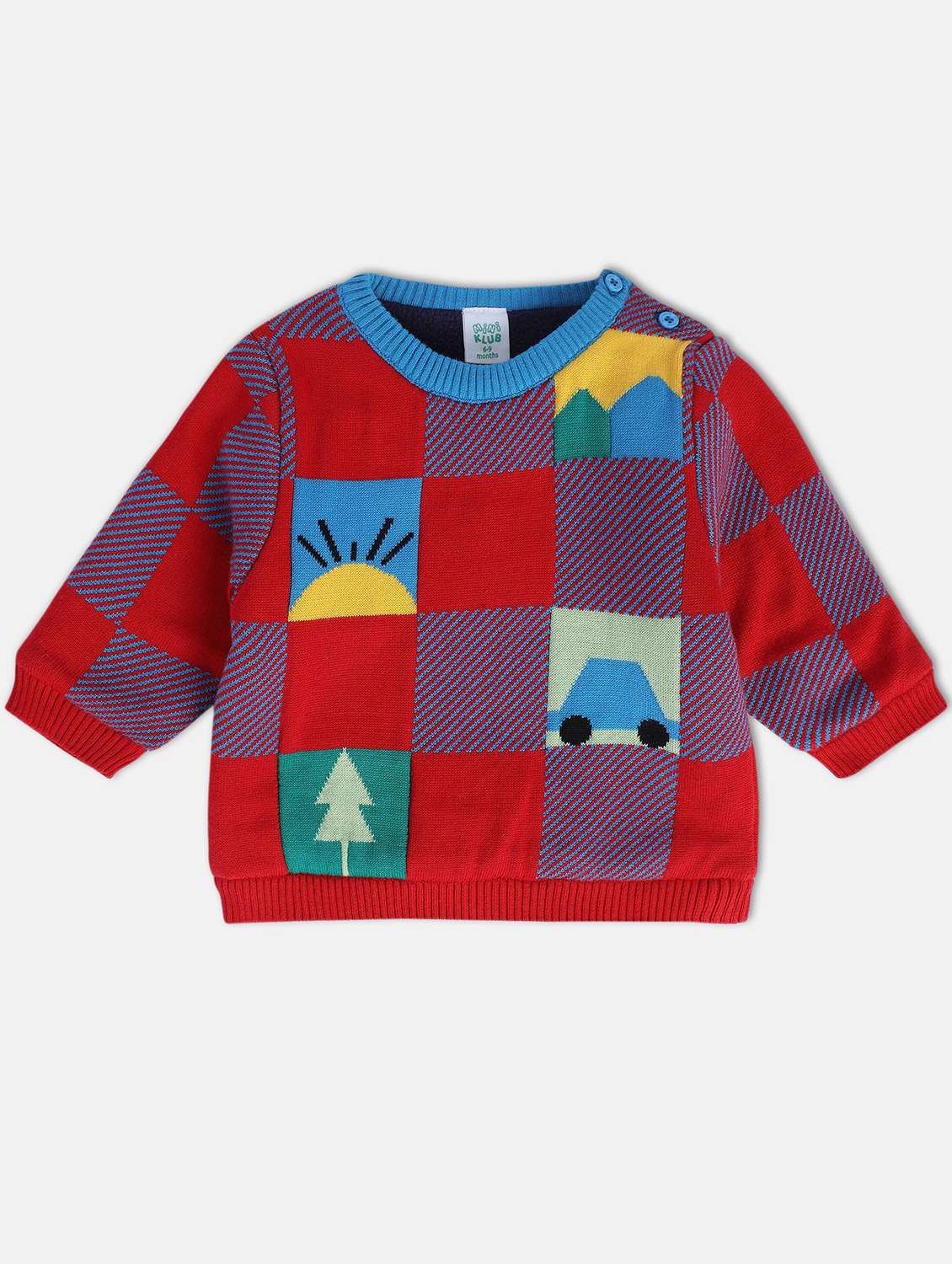 boys printed round neck sweater