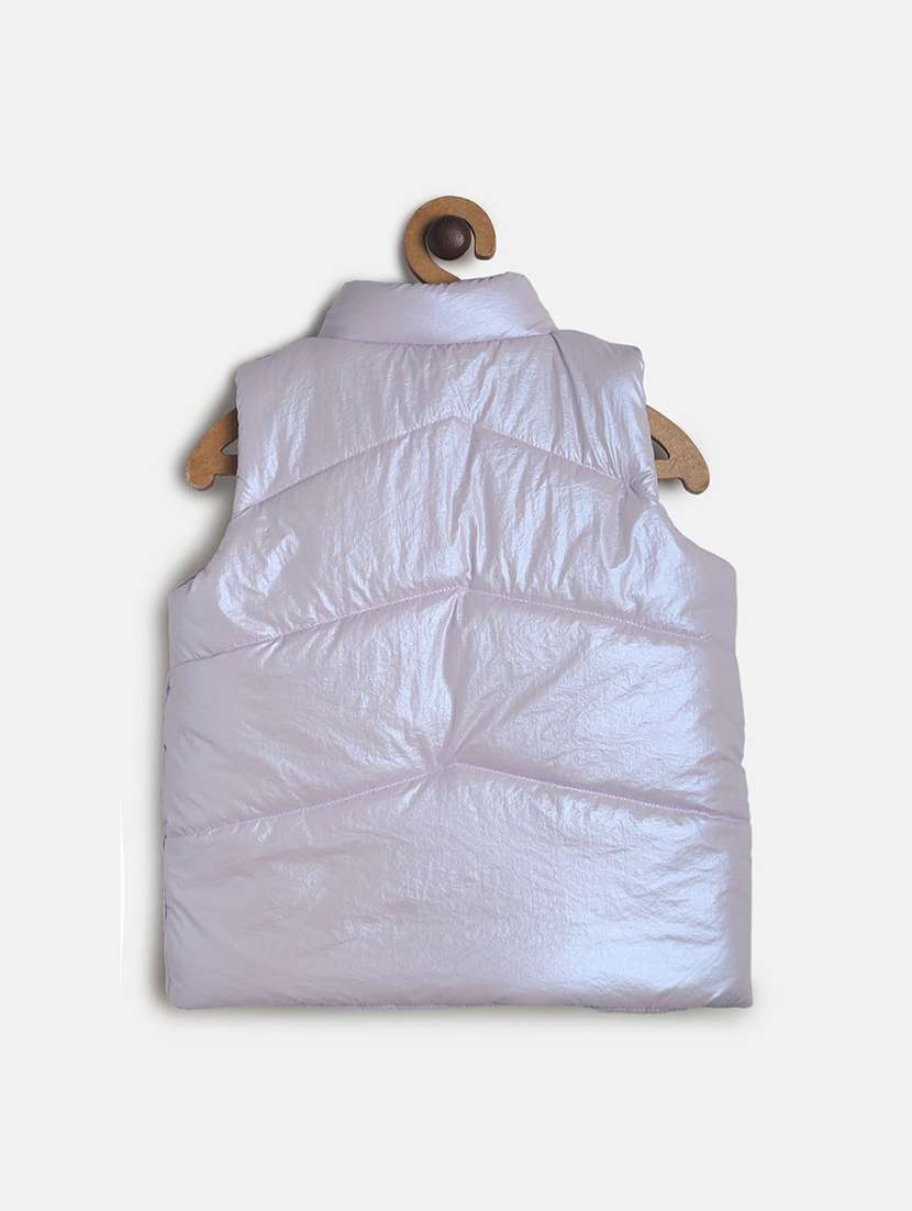 girls solid sleeveless jacket - 21620272 - Standard Image - 1