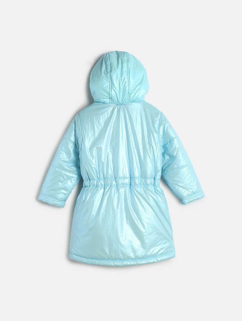 girls solid hooded jacket - 21620274 - Standard Image - 1
