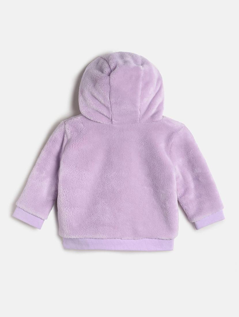 girls solid detailed hooded jacket - 21620278 - Standard Image - 1