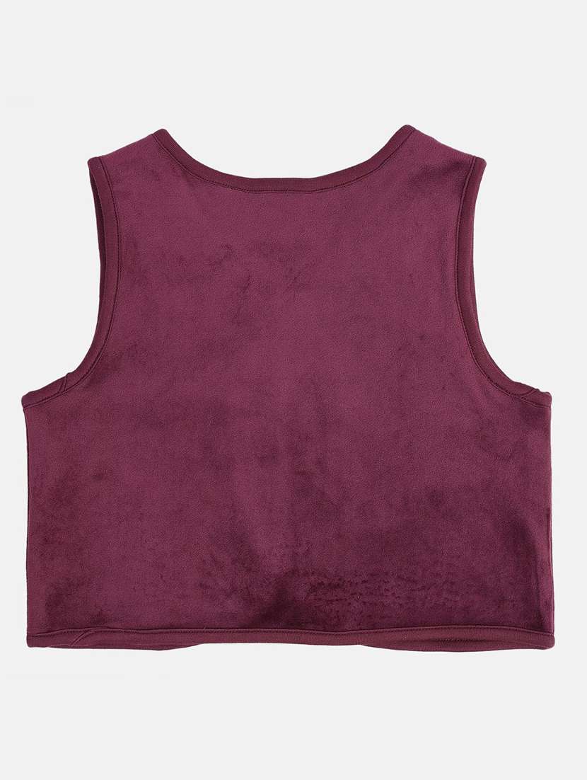 girls solid sleeveless jacket - 21620309 -  Standard Image - 1