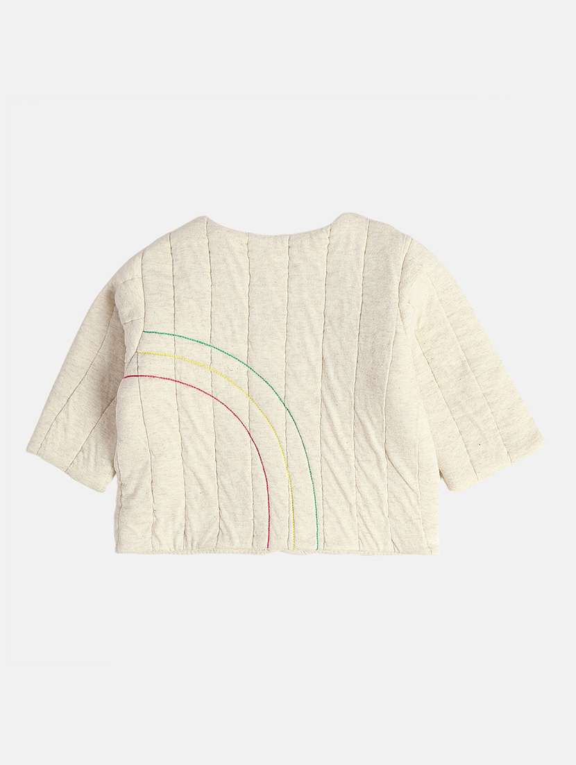 girls self design collared quilted jacket - 21620314 -  Standard Image - 1