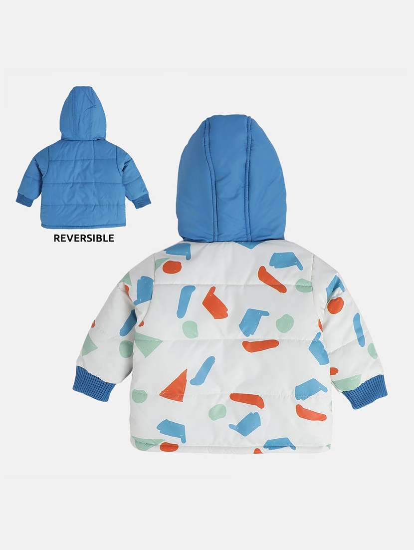boys printed hooded reversible jacket - 21620354 -  Standard Image - 1