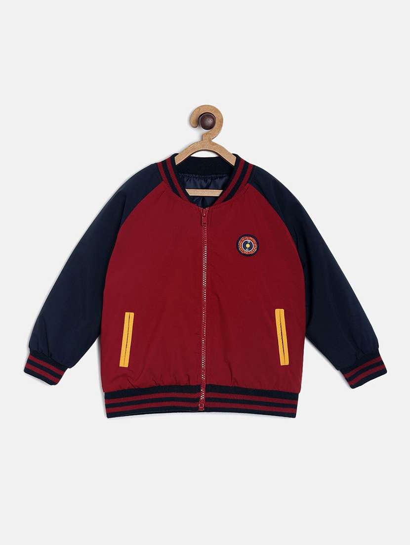boys color block long sleeves jacket