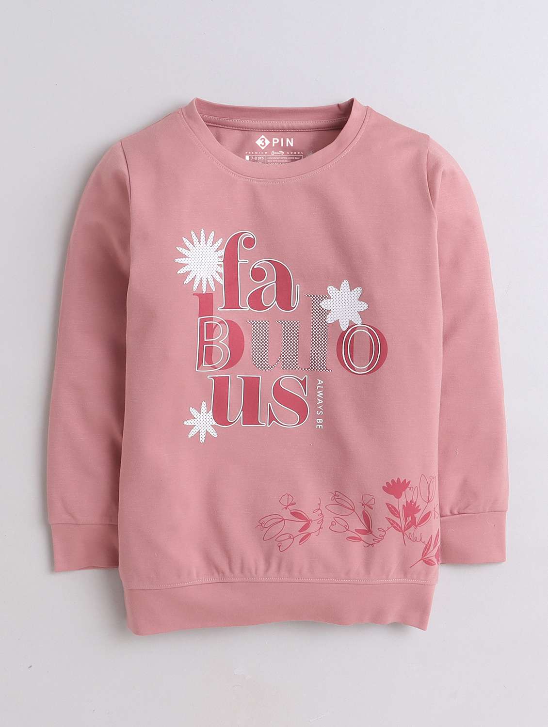 girls typographic full sleeves tees - 21620380 -  Standard Image - 1