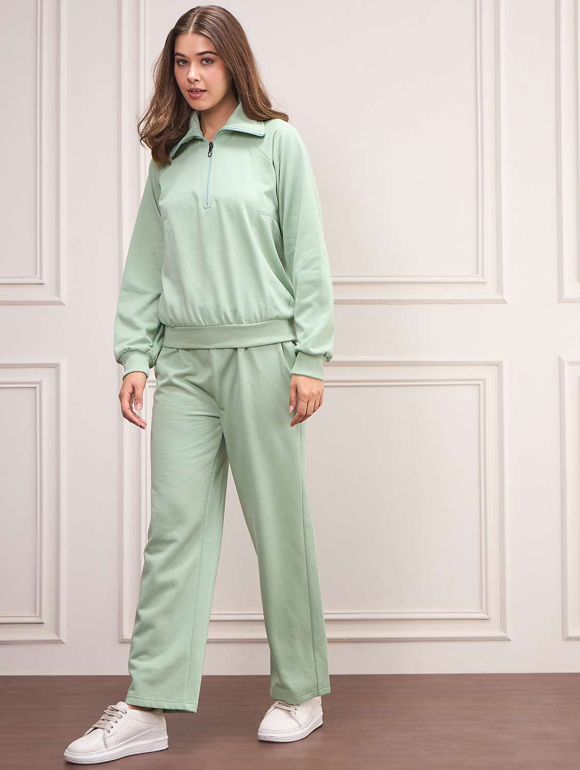 green fleece active wear set - 21620385 - Standard Image - 1