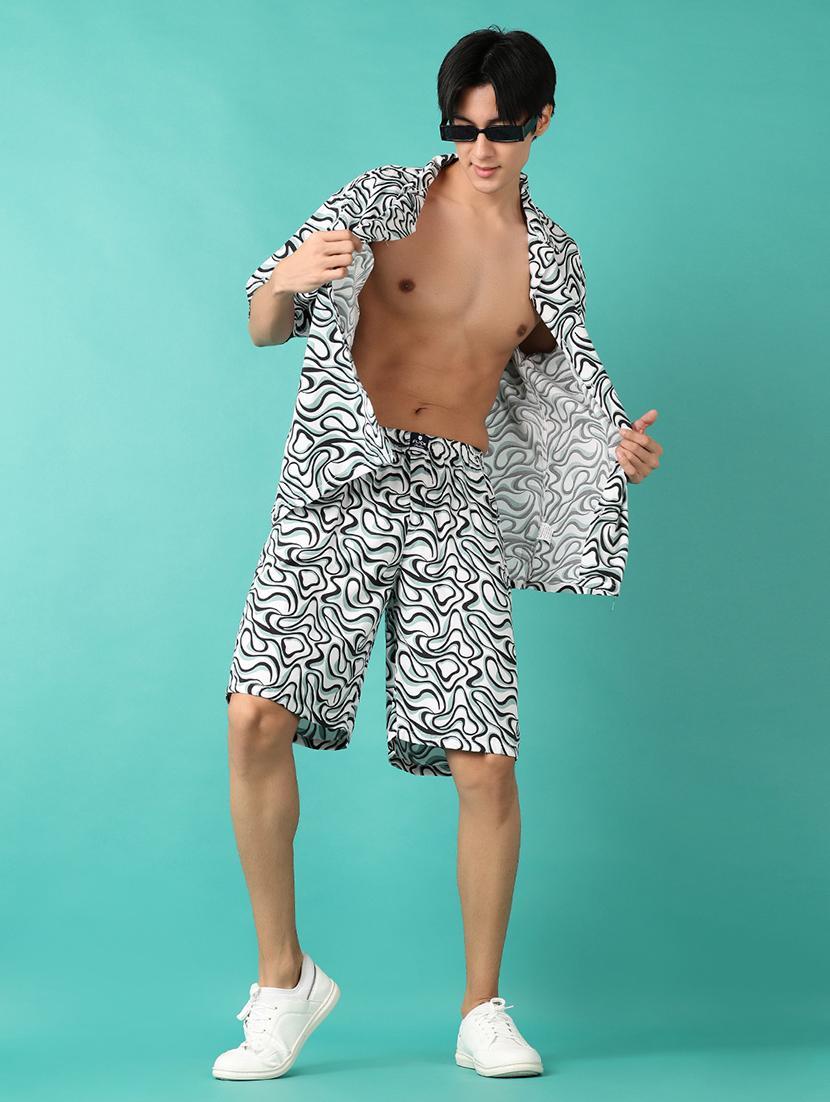 men printed short sleeve casual shirt - 21620397 - Standard Image - 4