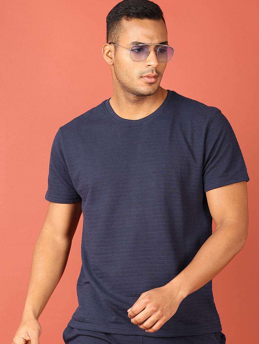 men solid short sleeve regular fit t-shirt